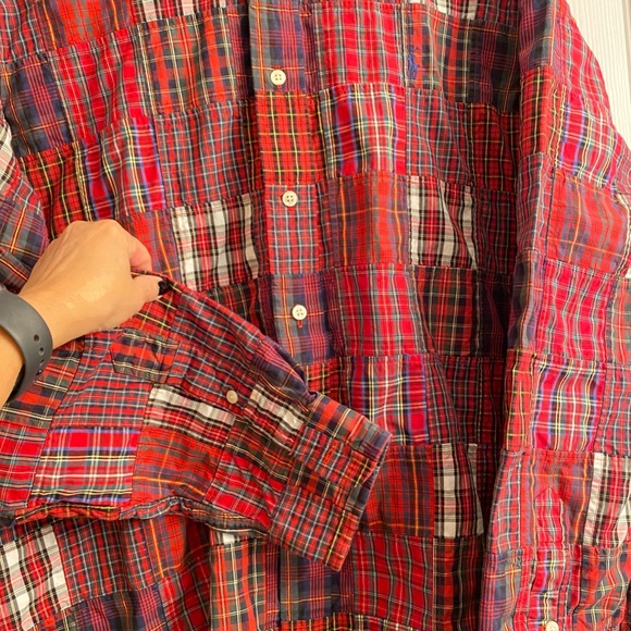 Ralph Lauren, Men’s polo patchwork casual shirt, Size: XL, with Horse logo - Picture 3 of 11